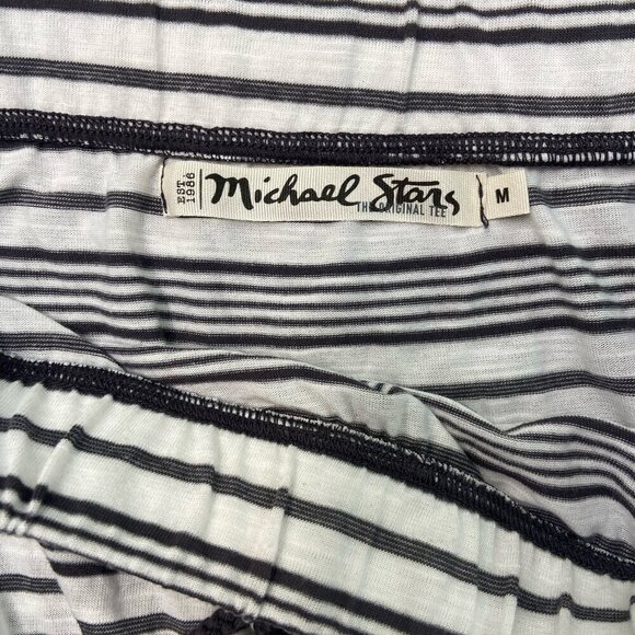 Michael Stars Lightweight Hi Low Striped Midi Skirt Black White Size Medium - Picture 2 of 7
